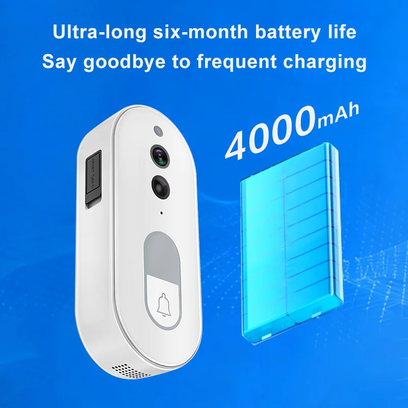 Smart Video Doorbell Wireless 1080P Outdoor Camera WiFi Two-Way Talk IR Night Vision IP65 Waterproof Work with Tuya Home Securit