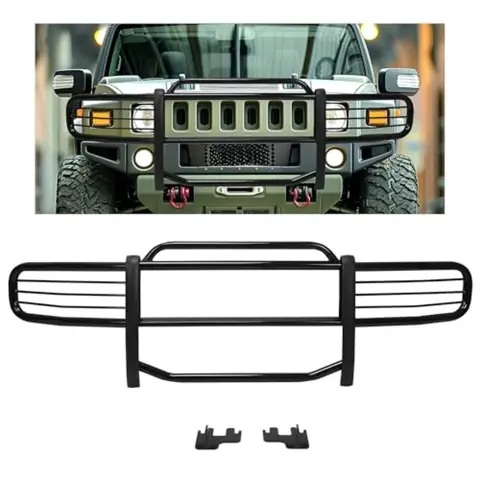 Protezioni spazzole compatibili con Hummer H3 H3T Bull Bar 2006-2011 Griglia Griglia Protezione Spazzola Push Bar Cappotto di alimentazione in acciaio nero