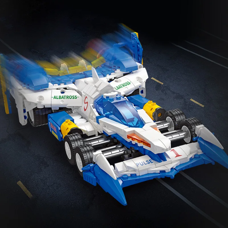 Super Asurada AKF-11 Modello di mattoni Aeroboost Aoshima Cyber Formula Auto da corsa Blocchi di costruzione ad alta tecnologia Set di giocattoli Regalo fantastico per bambini ﻿
