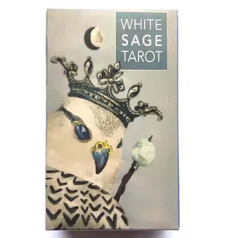 10.3*6cm White Sage Tarot Deck, A Pocket-Sized 78-Card Deck Featuring Charming Animal Art &amp; Nature-Inspired Minimalist Design