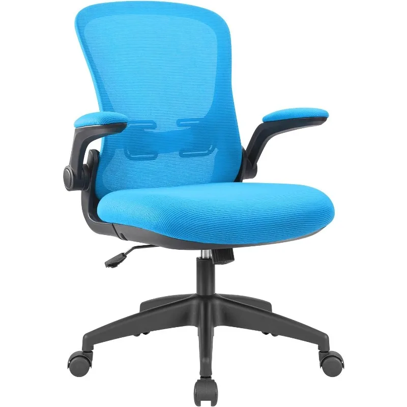 Office Desk Chair Ergonomic Mesh Chair Lumbar Support with Flip Up Arms and Adjustable Height