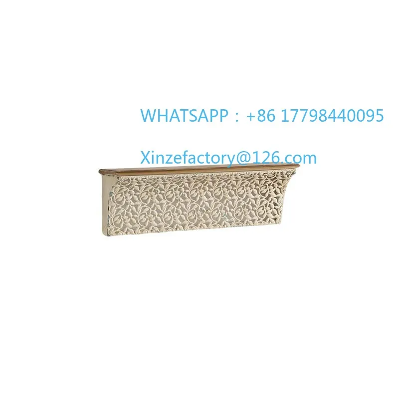 

Customizable French Wall Rack Antique Wrought Iron Hollow Carved Rack High-end Shop Background Wall Flower Rack Old Decorative