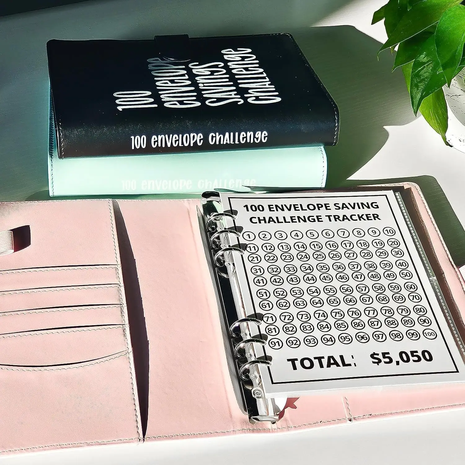 100 Envelope Challenge Binder Savings Challenges A5 Binder Budget Cash Envelopes,Easy and Fun Way to Save $5,050