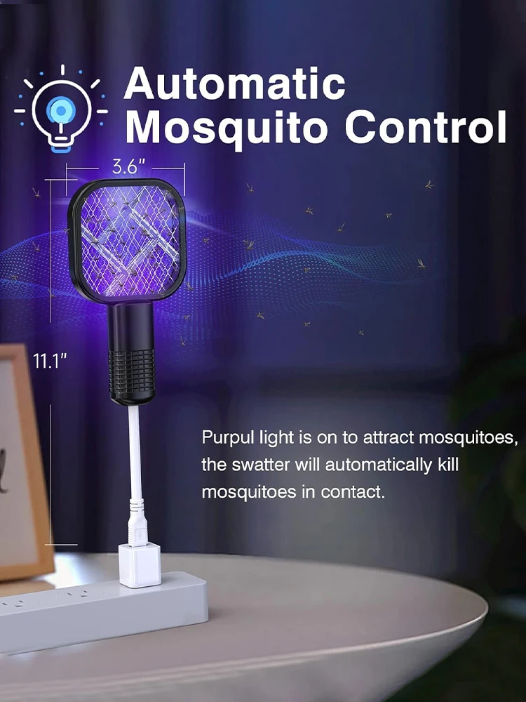 

Mosquito Swatter Trap Pest Control USB Electric Shock Mini Mosquito Killer Lamp Portable UV Light Fly Bug Zapper Insect Racket