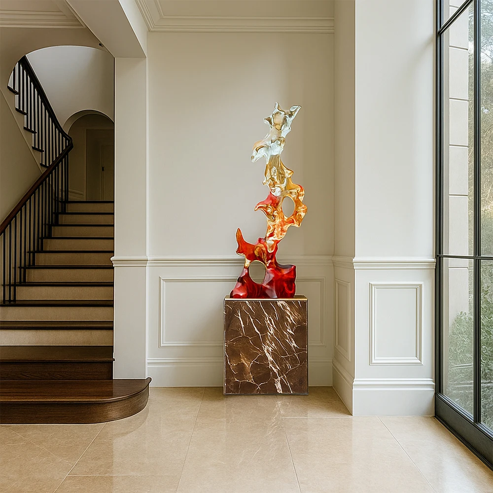 *#Q  Modern Resin Art Sculpture Handmade Hand-painted Custom Color Custom Home Decor for Living Room Installation Display&
