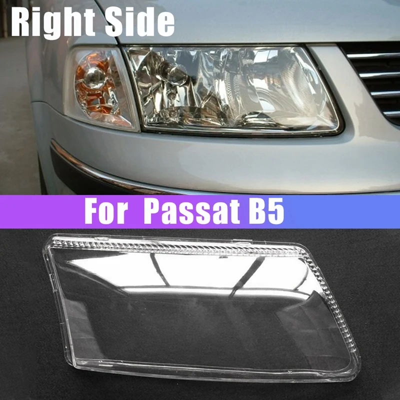 Right Side for Passat B5 Car Headlight Lens Cover Head Light Lamp Lampshade Front Light Shell Cover