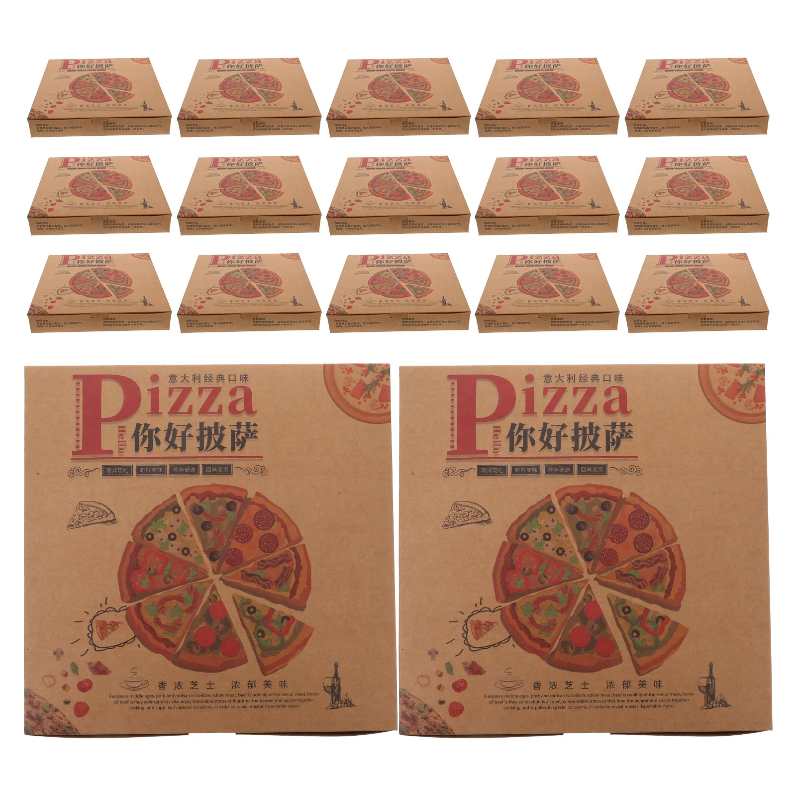 

20pcs Pizza Boxes Paper Food Containers Mini Bakery Disposable Lunch Party Empty Corrugated Take Out Secure Versatile