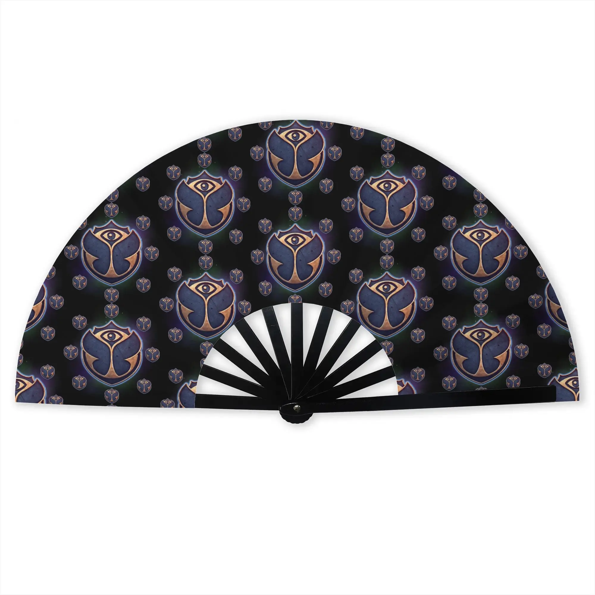 T-Tomorrowland Logo Traditional Folding Fan Oriental Art Music Festival High-Quality Fans Gift  Exquisite Decorative Hand Fan