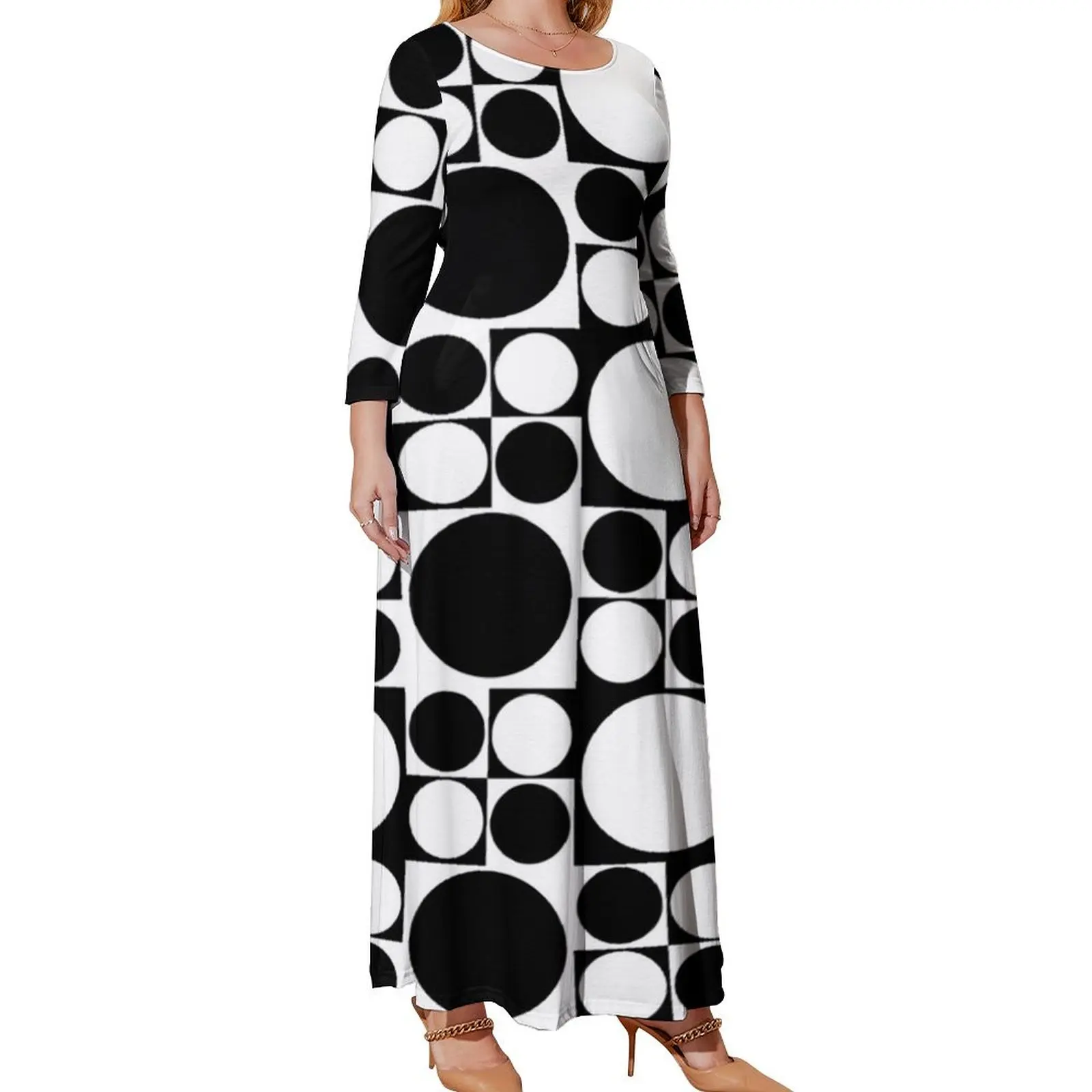 

Mod op art dress Long Sleeved Dress women's clothing summer 2024 novelties women evening dress