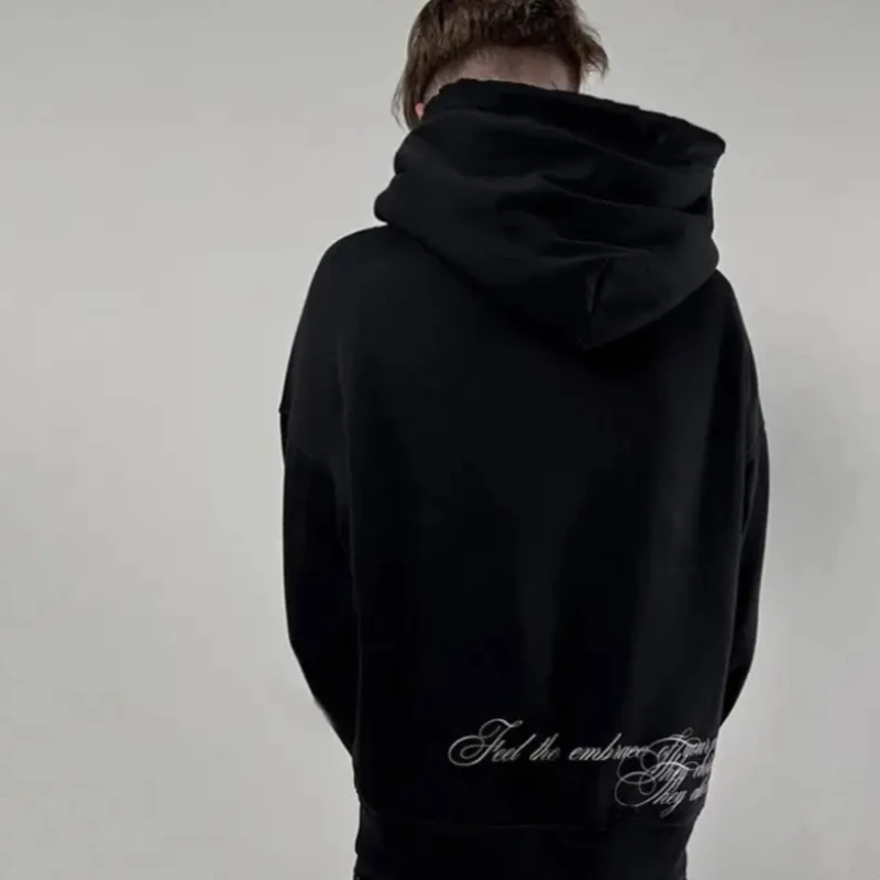 Moda gotycka, amerykański hip-hop, styl high street, męska odzież Harajuku z nadrukiem liter, codzienna odzież sportowa, bluza z długim rękawem, odzież damska.