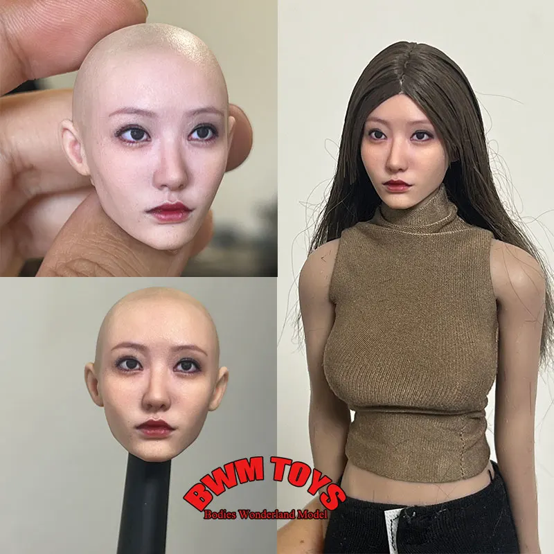 

In Stock 1/6 1/12 Scale Female Soldier Realistic Painting Japanese Sexy Goddess Head Sculpt For 12'' 6'' Action Figure Doll