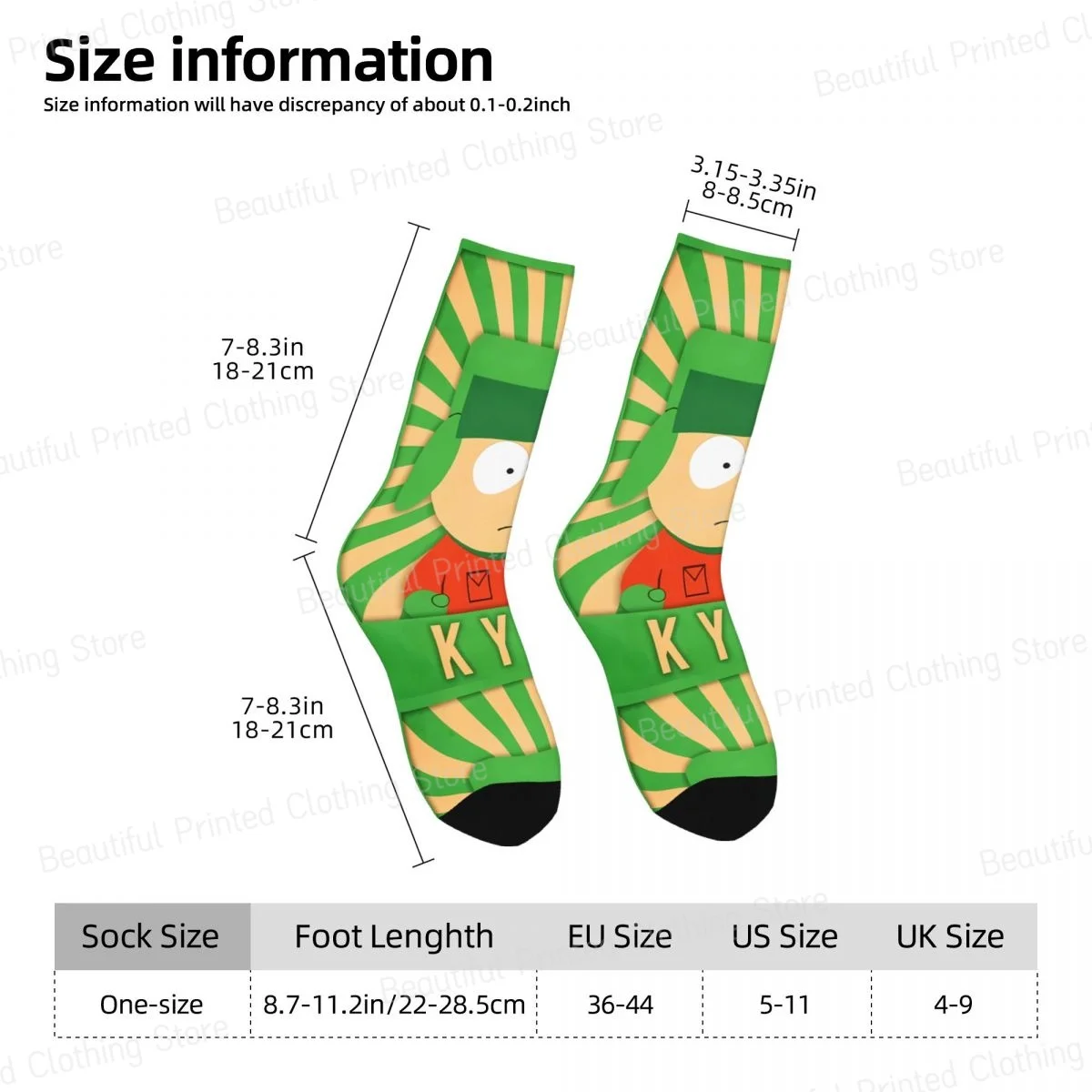 Kyle S-southpark Theme Unisex Four Seasons Socks Hiking Fun printing Socks Street Style Crazy Sock