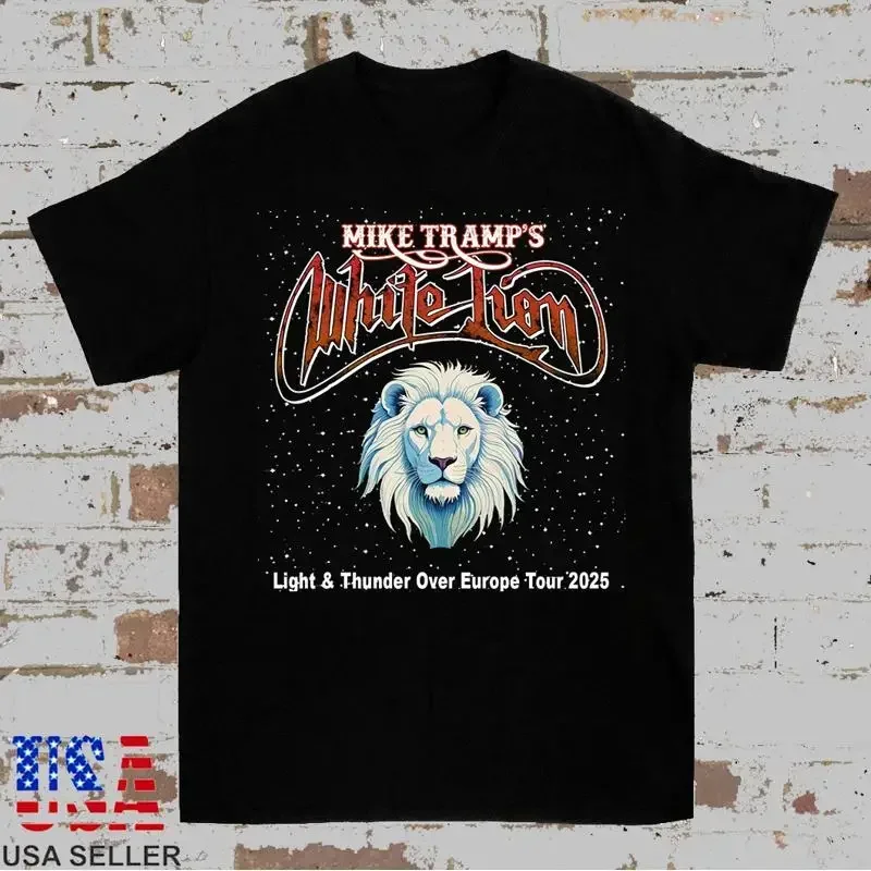 White Lion Band Light And Thunder Europe Tour 2025 T Shirt Full Size S 5Xl