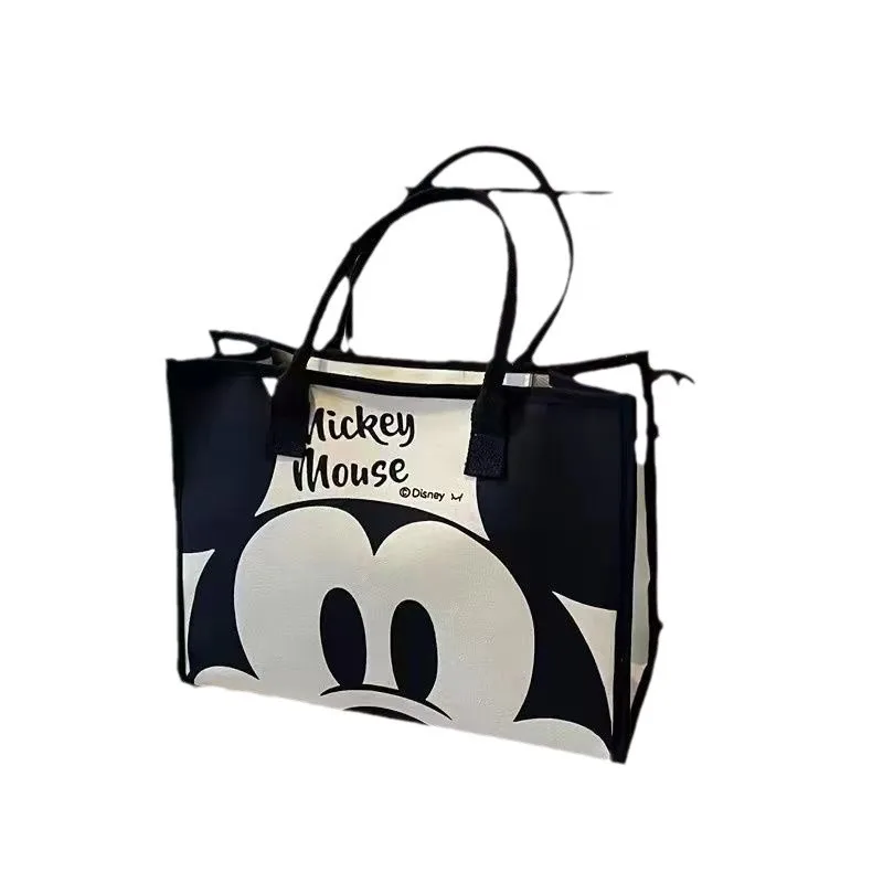 

Disney Mickey Mouse Canvas Tote Bag for Women Girls Large Capacity Shoulder Bag for Commute Work School