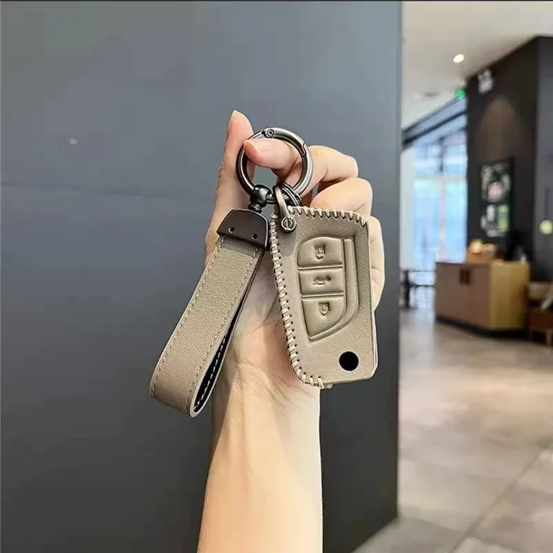 

Leather Car Key Case Cover Shell Fob For Toyota Auris Corolla Avensis Verso Yaris Aygo Scion TC IM Camry RAV4 Forturner Hilux