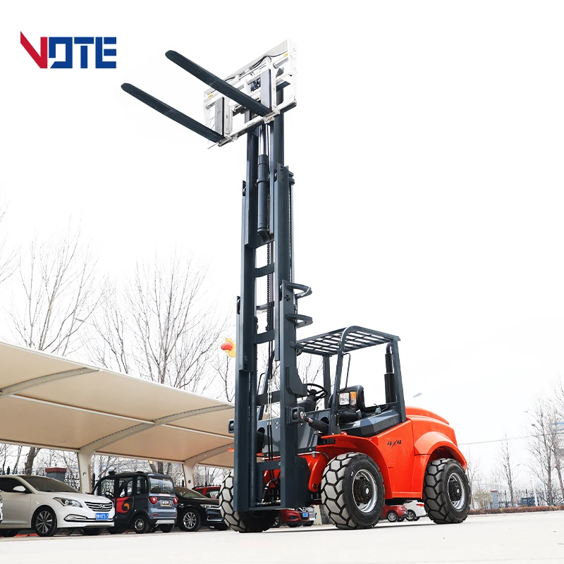 China Manufacturer 3.5 Ton 5 Ton Mini Rough Terrain Forklift Four Wheel Drive All Terrain Forklift 4x4 Off-road Forklift