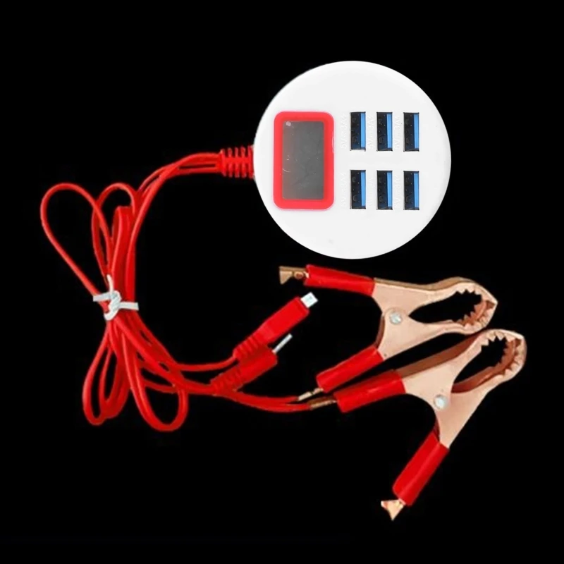 Trạm Sạc Xe Hơi USB Có Kẹp Pin 4 Bộ Sạc Giao Diện USB Cho Điện Thoại PC Dropship