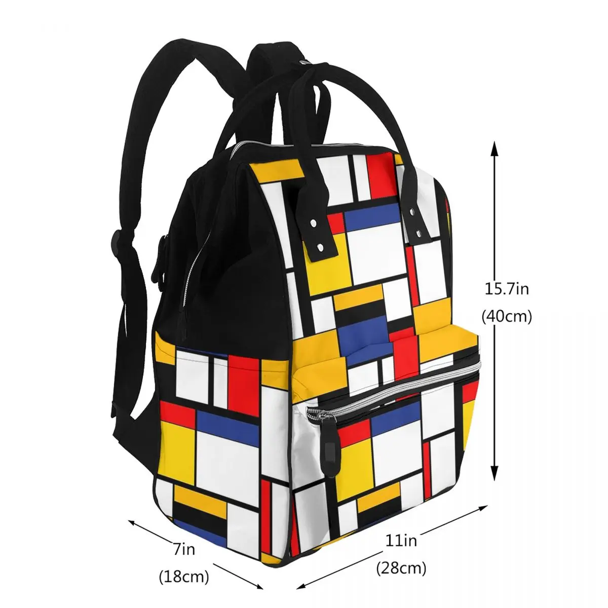 Funny Piet Mondrian Minimalist De Stijl Modern Art Student Backpack School Bag Hiking Travel Daypack for Men Women Bookbag