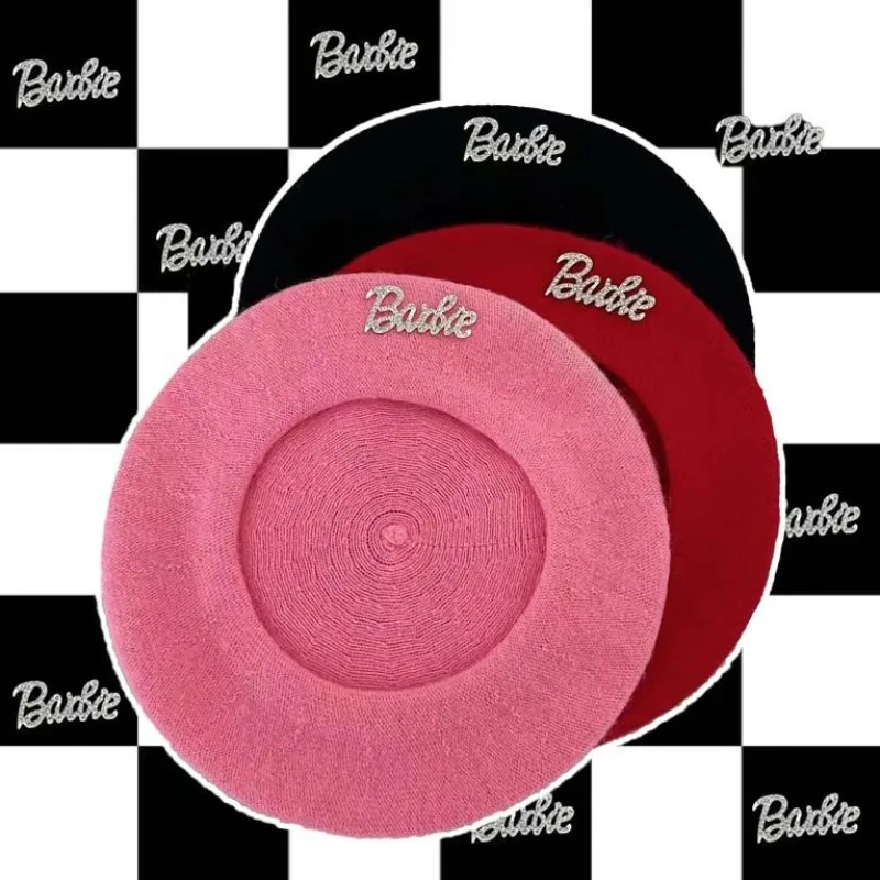 

Barbie Beret Painter Cap Baked Wheat Cake Cap Warm Girl High Quality Women Beret Warm Female Bonnet Hats Solid Color Winter