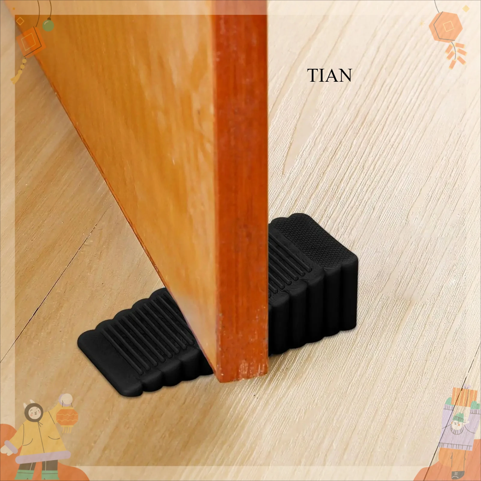 Reusable Shock Absorbent Door Stop Stoppers Safety Plastic Block Wedge Doorstops Home Door Rear Retainer Anti-collision Stoping
