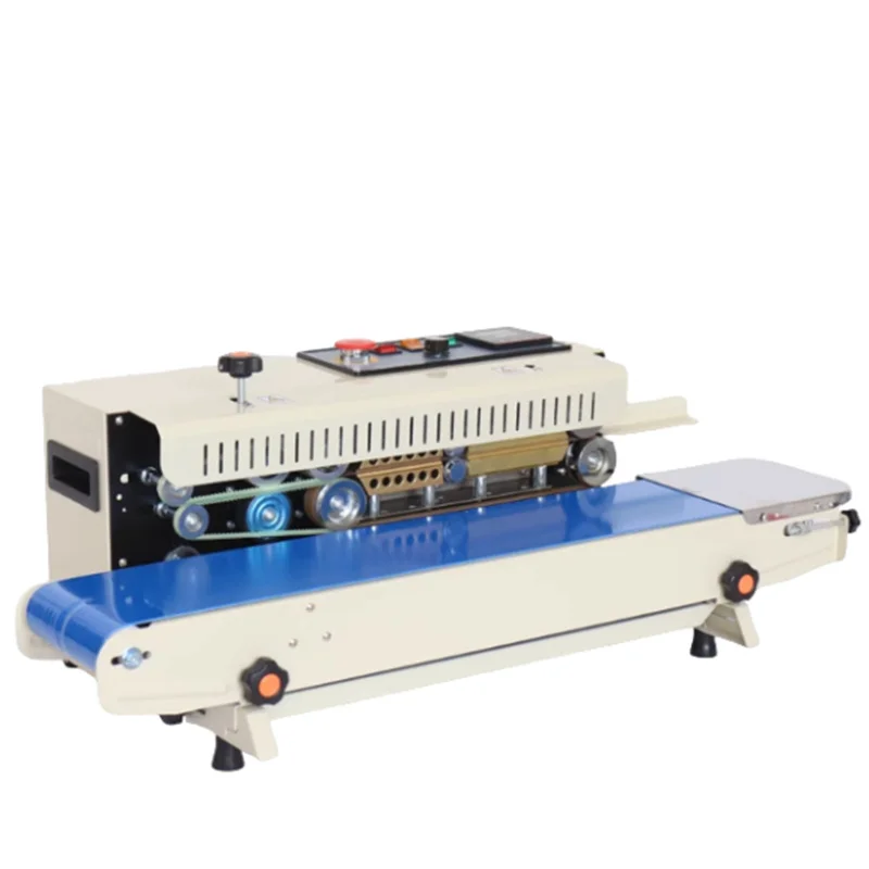 FR-770 Automatic Horizontal Continuous Plastic Bag Band Sealing Machine Temperature Control Sealer for Product Packaging