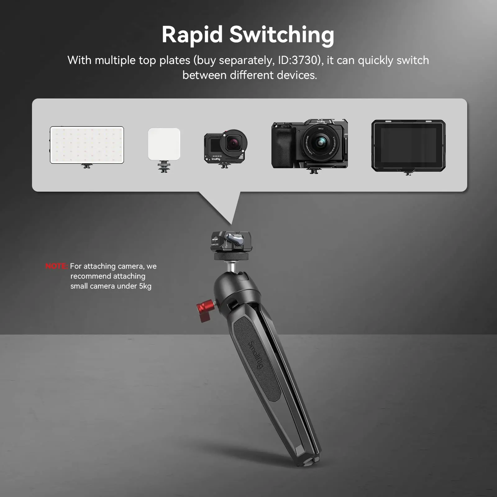 SmallRig Drop-in HawkLock Universal Mini Quick Release Clamp and Plate for Sony DSLR Quickly Lock Compatible Monitors LED Lights