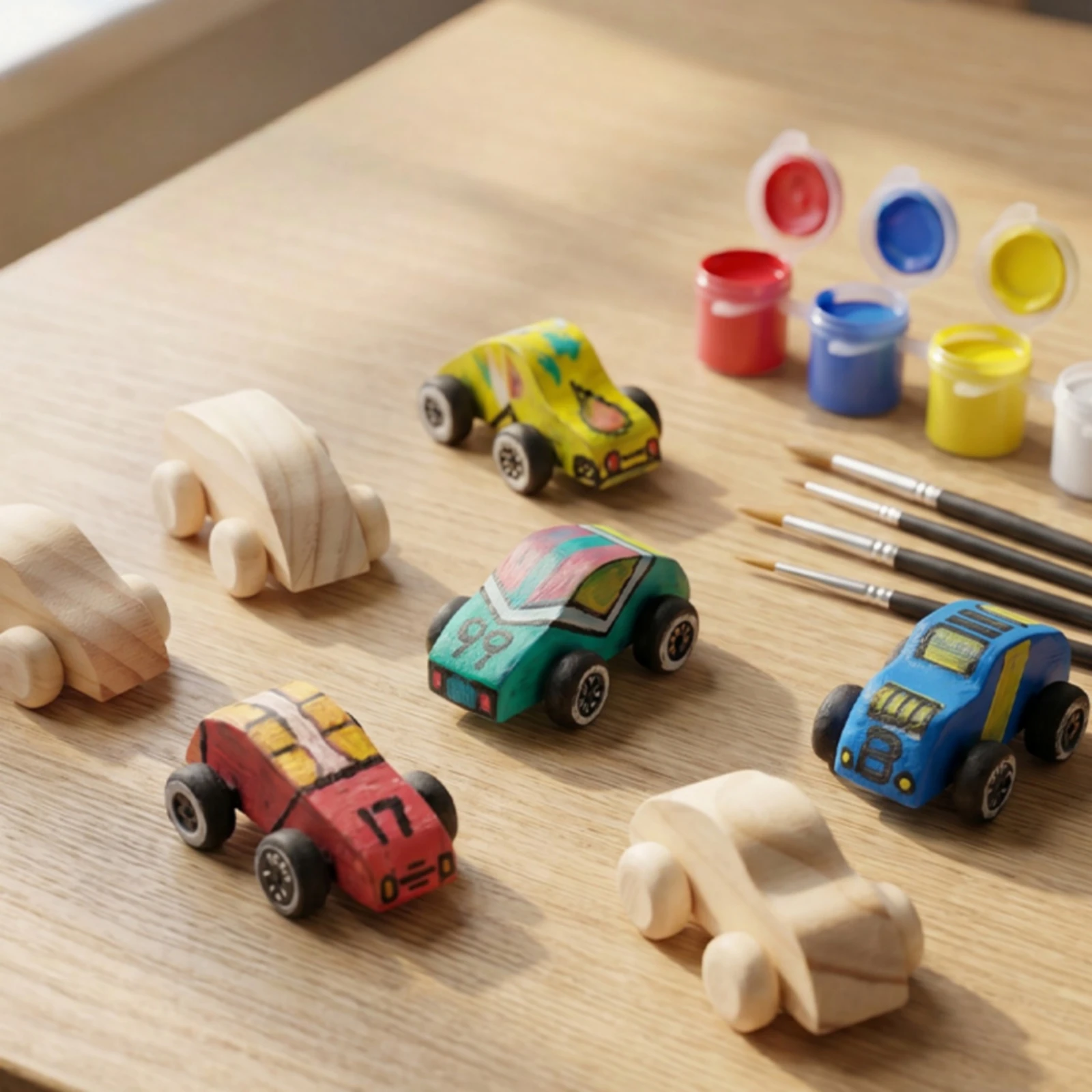 voitures-en-bois-non-finies-pour-les-petites-mains-voitures-en-bois-diy-motricite-fine-imagination-pour-les-enfants-projets-d'artisanat