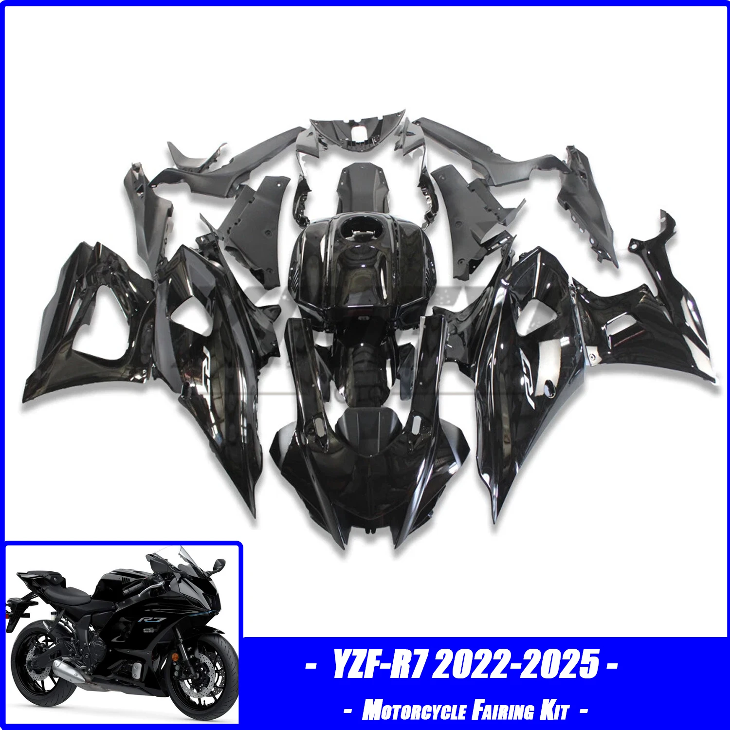 New ABS Motorcycle Plastics Fairing Kit Injection mold Bodywork Panel kit Fit for YAMAHA YZF-R7 2022 2023 2024 2025 Black
