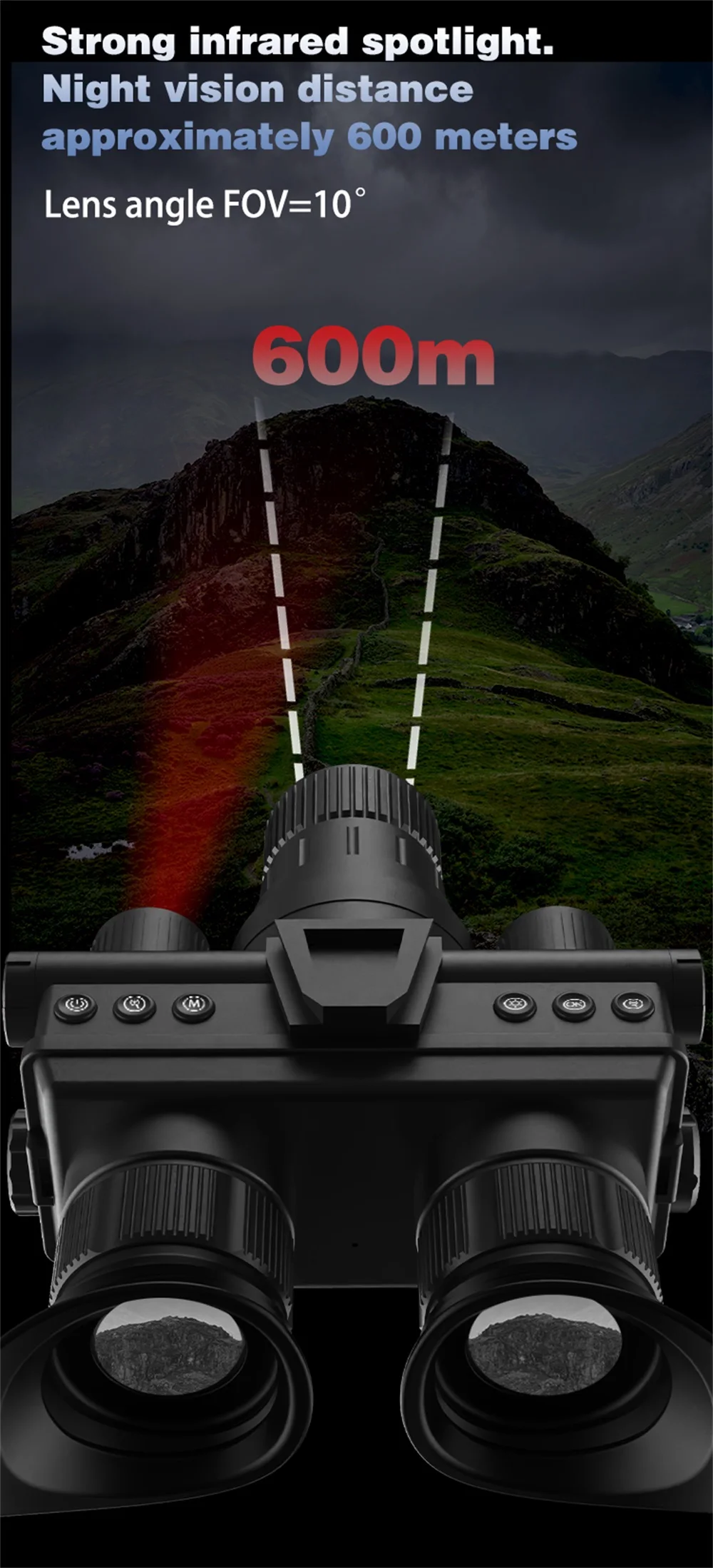 Z9157 4K UHD 40MP ヘッドマウント戦術望遠鏡ゴーグル 8X ズーム 600M