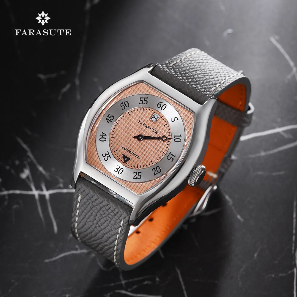 FARASUTE Fashion Sapphire Glass 36mm Seagull St17 Full Automatic Movement Men Wristwatch Casual Jumping Hour Watch Reloj Hombre