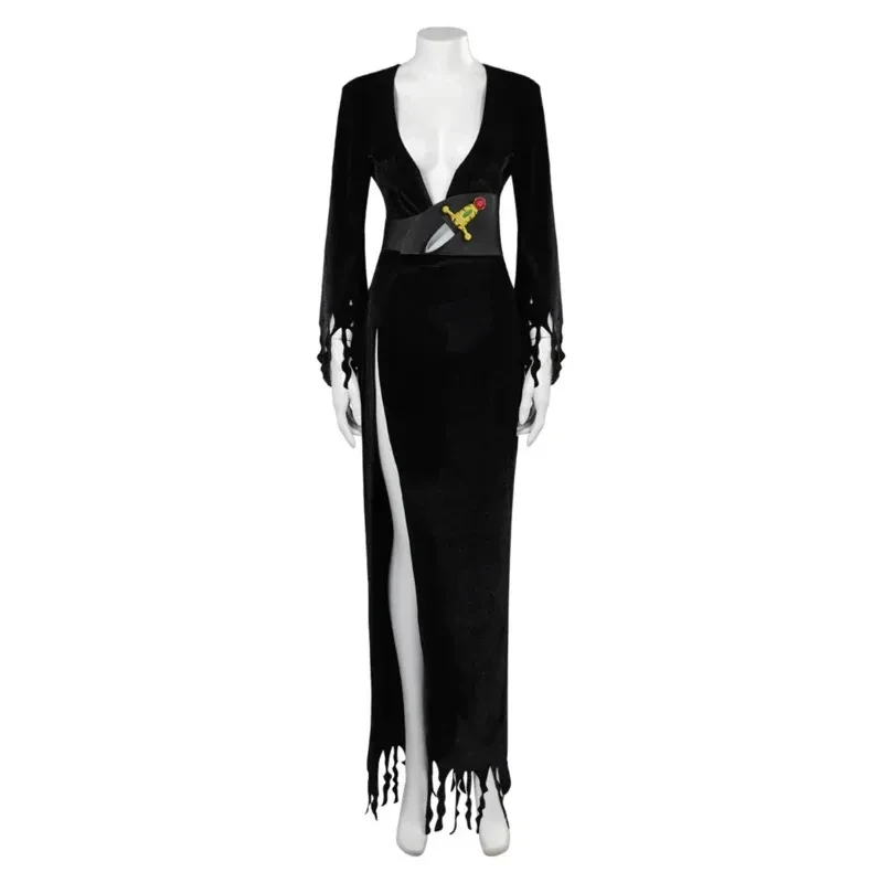 

♥Halloween Cosplay Costume Elvir Mistress of the Dark Belt Dress Outfits Women Adult Carnival Party DisguiNew 2026 Topspeed Cos