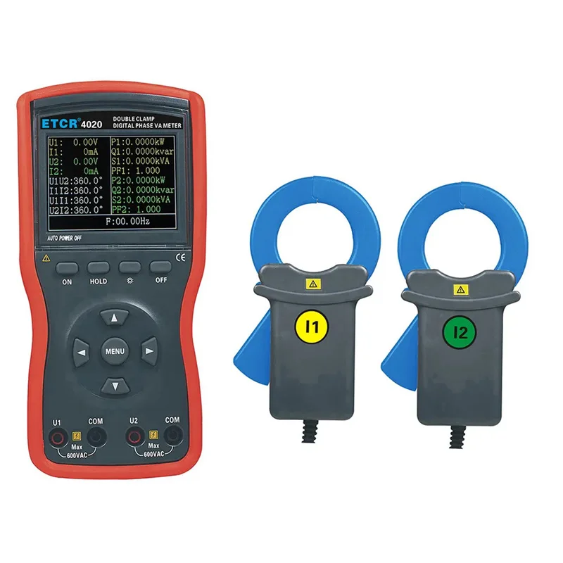 ETCR4020 Large Caliber Intelligent Double Clamp Digital Phase Voltmeter Ammeter Ac 0.00V -600V