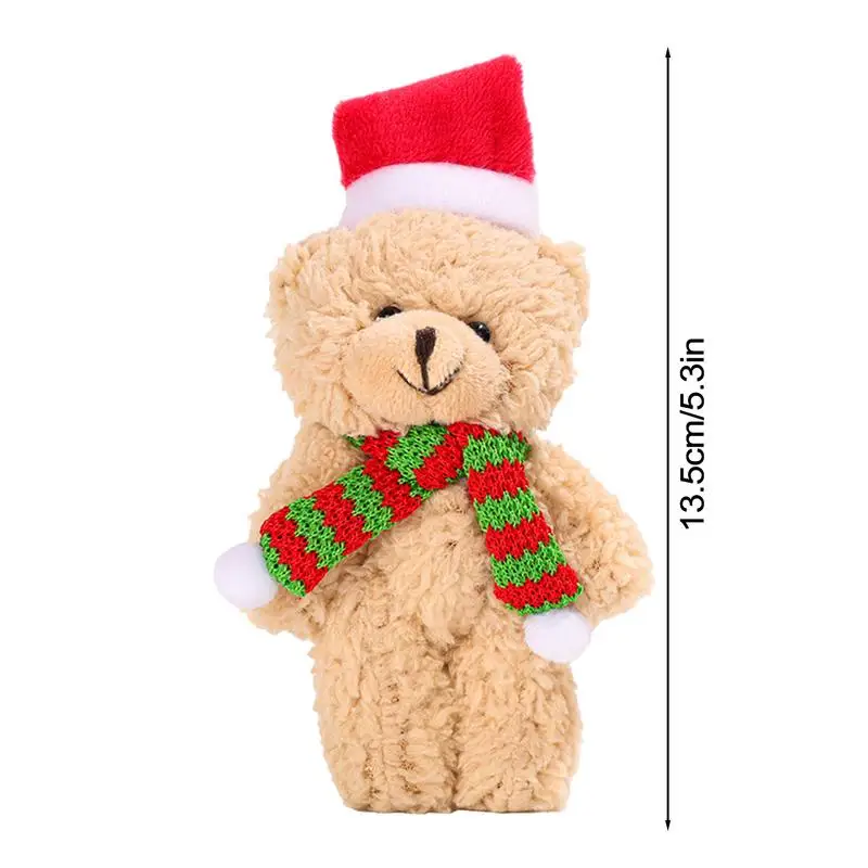 Kawaii Christmas TeddyBear Plush Toy Cute Stuffed Animals Bears Scarf with Hat Plushies Doll Holiday Decorations