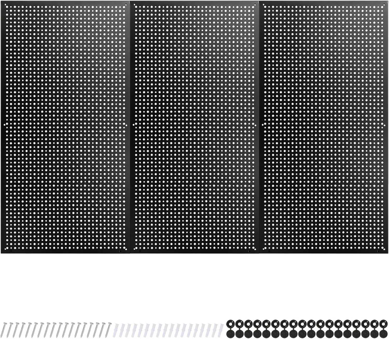 

Steel Pegboard 16x32 Inch Heavy Duty Garage Storage Panel, 3 Pack Black