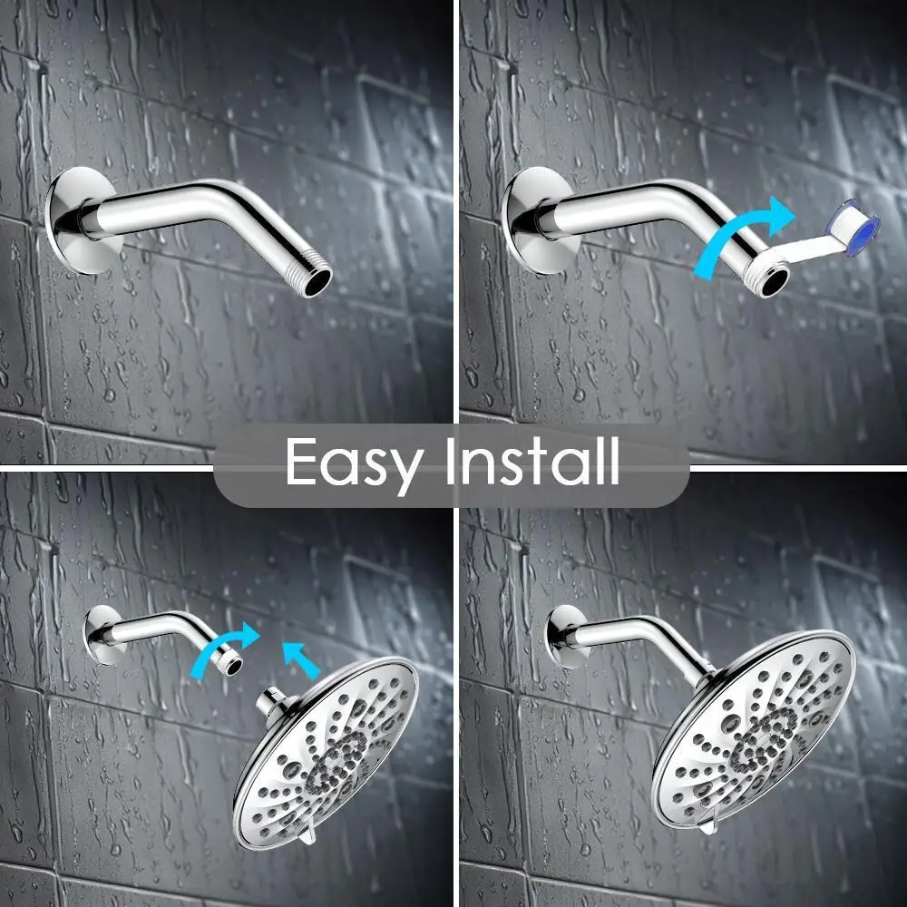 หัวเพดานห้องอาบน้ํา 8 นิ้ว: แรงดัน, รูใหญ่, เอาต์พุตขนาดใหญ่, สเปรย์, ไหลสูง