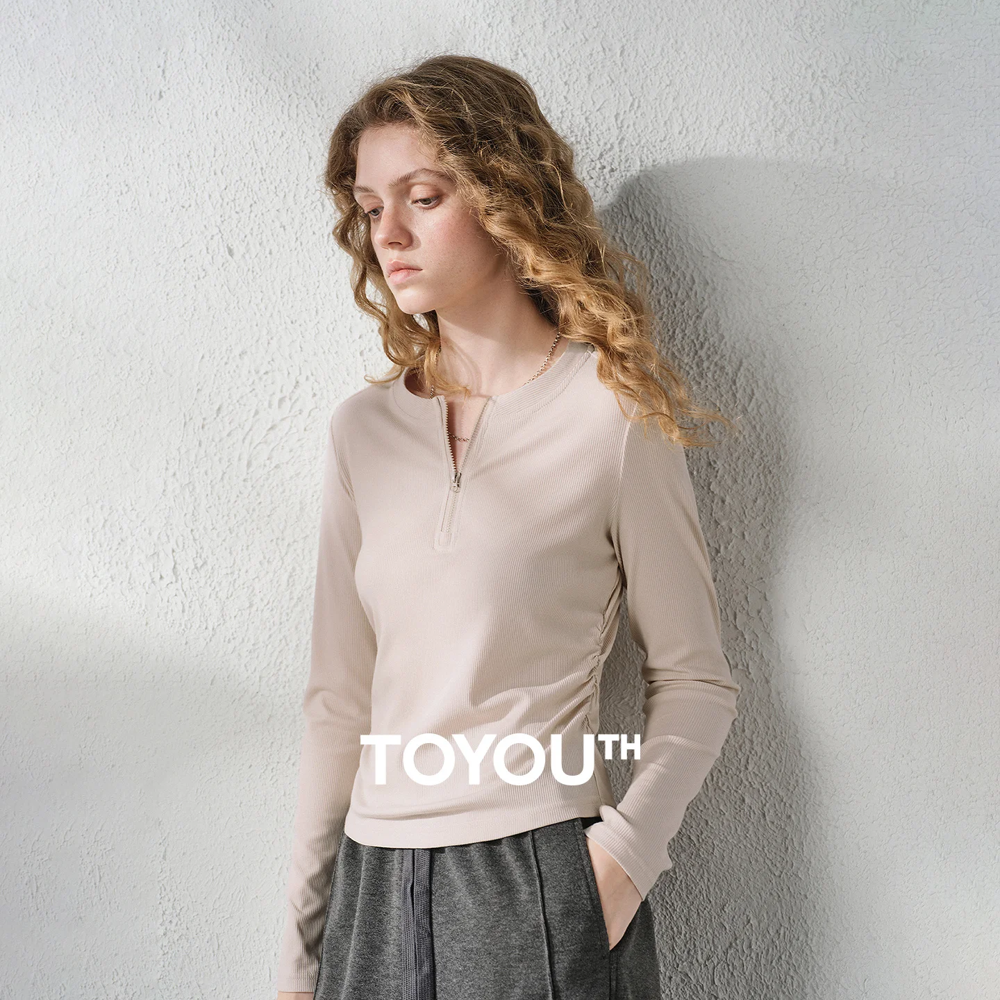 TOYOUTH Women's 5A Antibacterial Long Sleeve Base Layer Top 2026 Autumn New Lycra Stretch Slim Fit Waist Shaping