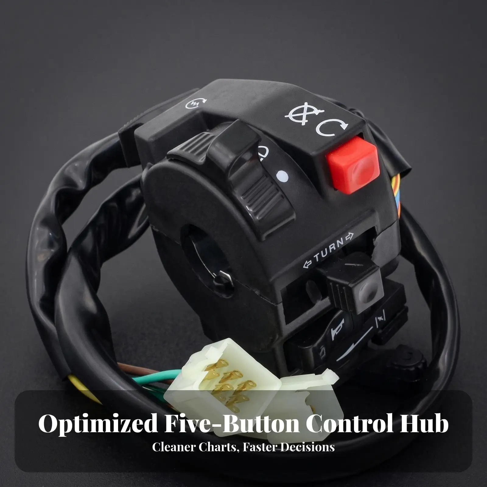 Left Handlebar Switch Assembly | Multi-Control, Ergonomic, Motorcycle Handlebar Switch with beeper and Turn Control, for ATV