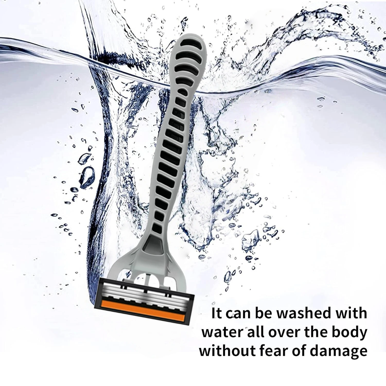 ماكينة حلاقة آمنة للرجال، ماكينة حلاقة يدوية من الفولاذ المقاوم للصدأ مكونة من 3 طبقات، أداة إزالة الشعر قابلة للاستبدال #5