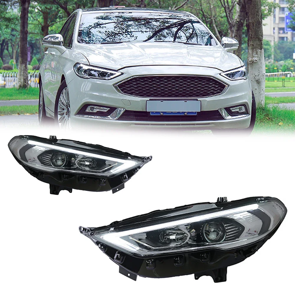 

Горячие светодиодные фары для FORD FUNSION MONDEO 13-16, новые полностью светодиодные DRL автомобильные фары в сборе, аксессуары для сигнала, модифицированная лампа