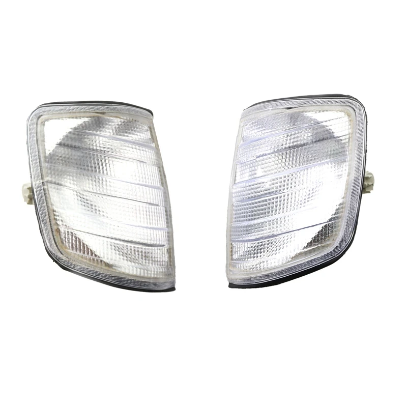 Car L+R White Corner Lights Turn Signal Lights For Mercedes W124 E-Class Sedan 1985-95 1248260043 1248260143