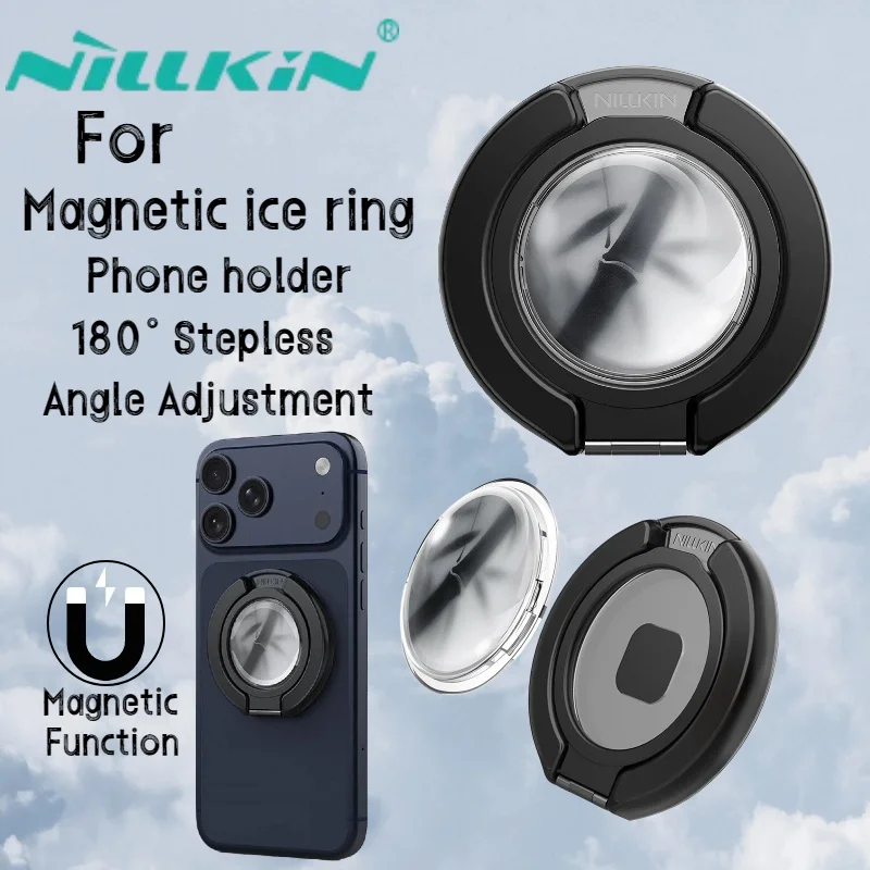

NILLKIN IceSnap Eco Phone Stand, Plant-Based BPA Free Magnetic Ring Grip, No Odor Skin-Friendly Kickstand for Desk & Fridge