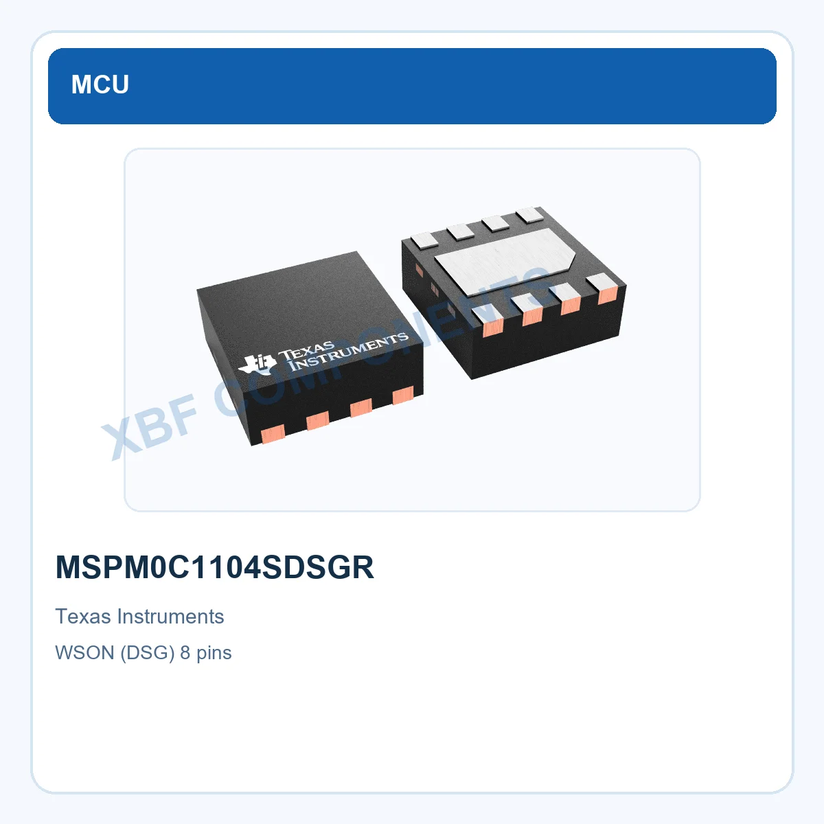 MSPM0C1104SDSGR Texas Instruments Microcontroller MCU 24MHz Cortex-M0+ 1KB SRAM WSON (DSG) 8 pins