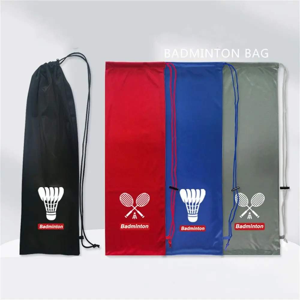 

Drawstring Pocket Badminton Racket Bag Flannel Cover Large Capacity Tennis Racket Bags 2 Rackets Protective Sleeve