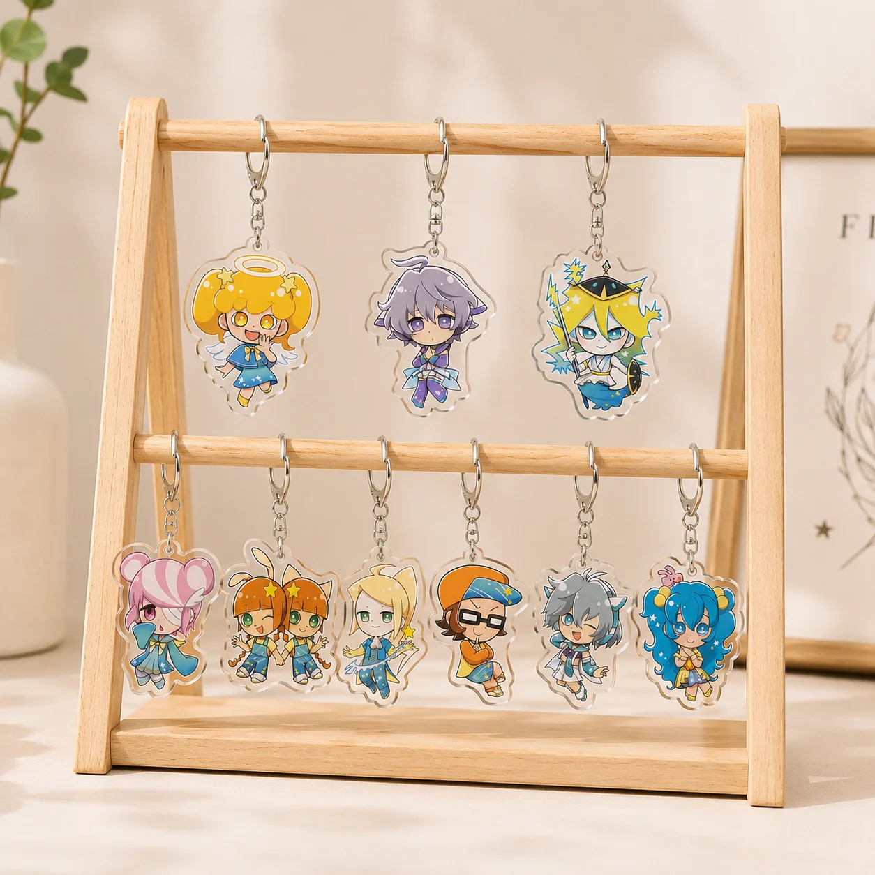 Anime pop'n music 6cm Acrylic Stand  Shishiwaka Ran Melle Tabletop Decorations Accessories Decor Gifts Key chain