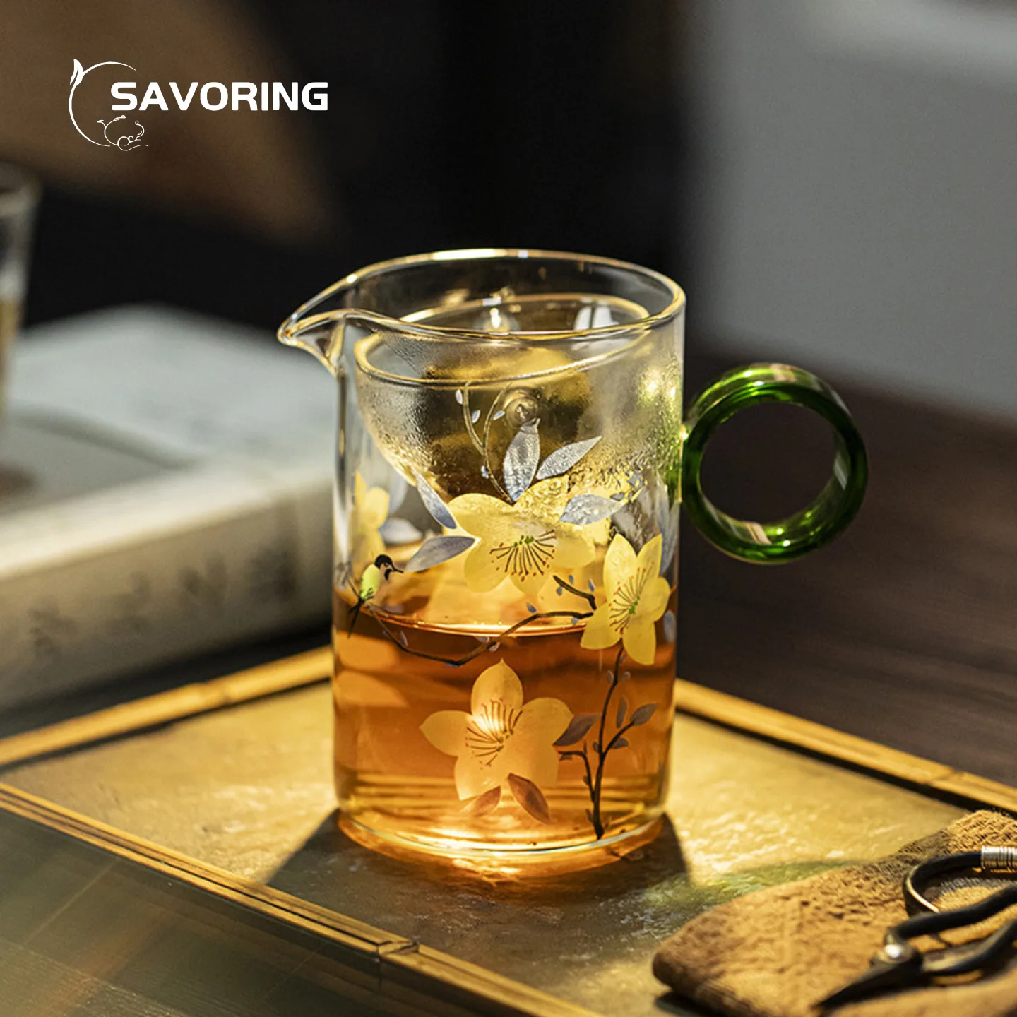 Simple Office Glass Cup Filter Chhai Tea Maker Pitcher Thickened High Borosilicate Glass Tea Pot Tea-Water Separation Cup Teacup