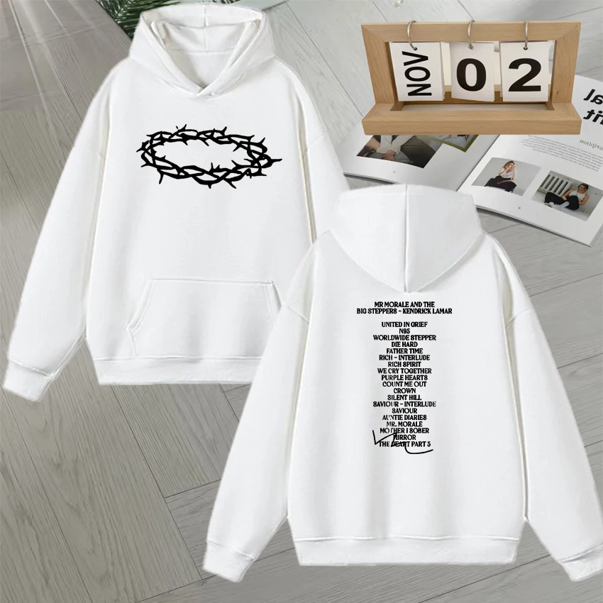 الجديد في مغني الراب كندريك لامار جود كيد هوديي الصوف طباعة البلوز للجنسين فضفاض الخريف الشتاء القوطي خمر الشارع الشهير البلوز #2