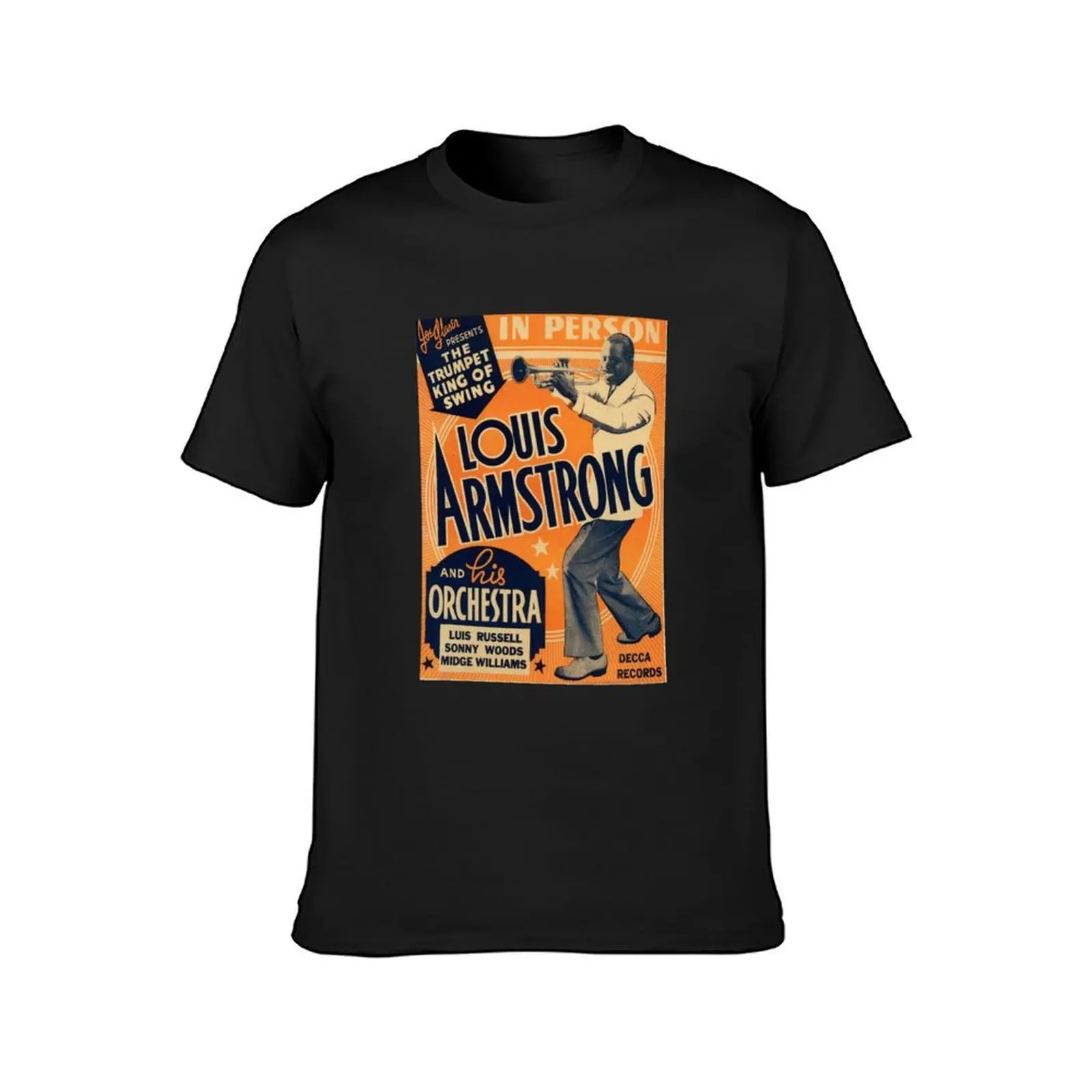 Louis Armstrong Vintage T-Shirt Short sleeve tee shirts graphic tees quick-drying mens vintage t shirts