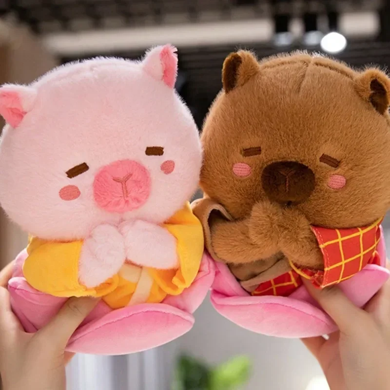 봉제 인형 팝콘 디자인 귀엽고 폭신한 카피바라 힐링과 따뜻함 성인 생일 서프라이즈 애니메이션 및 크리스마스 선물