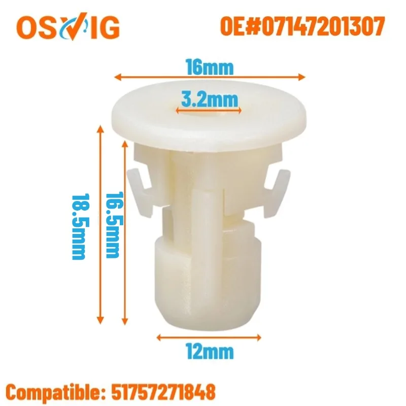 20PCS OE#07147201307, 51757271848 Clips And Fasteners Screw Grommets Compatible with BMW