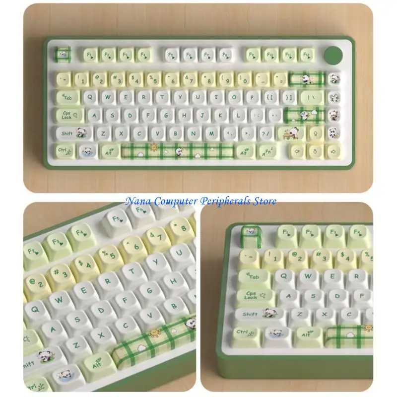 F68C 140 PBT-Wärme-Sublimationen Panda Theme Keycap für mechanische Tastatur